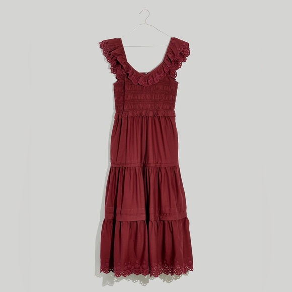 NWOT / Madewell Petite Lucie Embroidered Cotton Midi Dress - Picture 5 of 9
